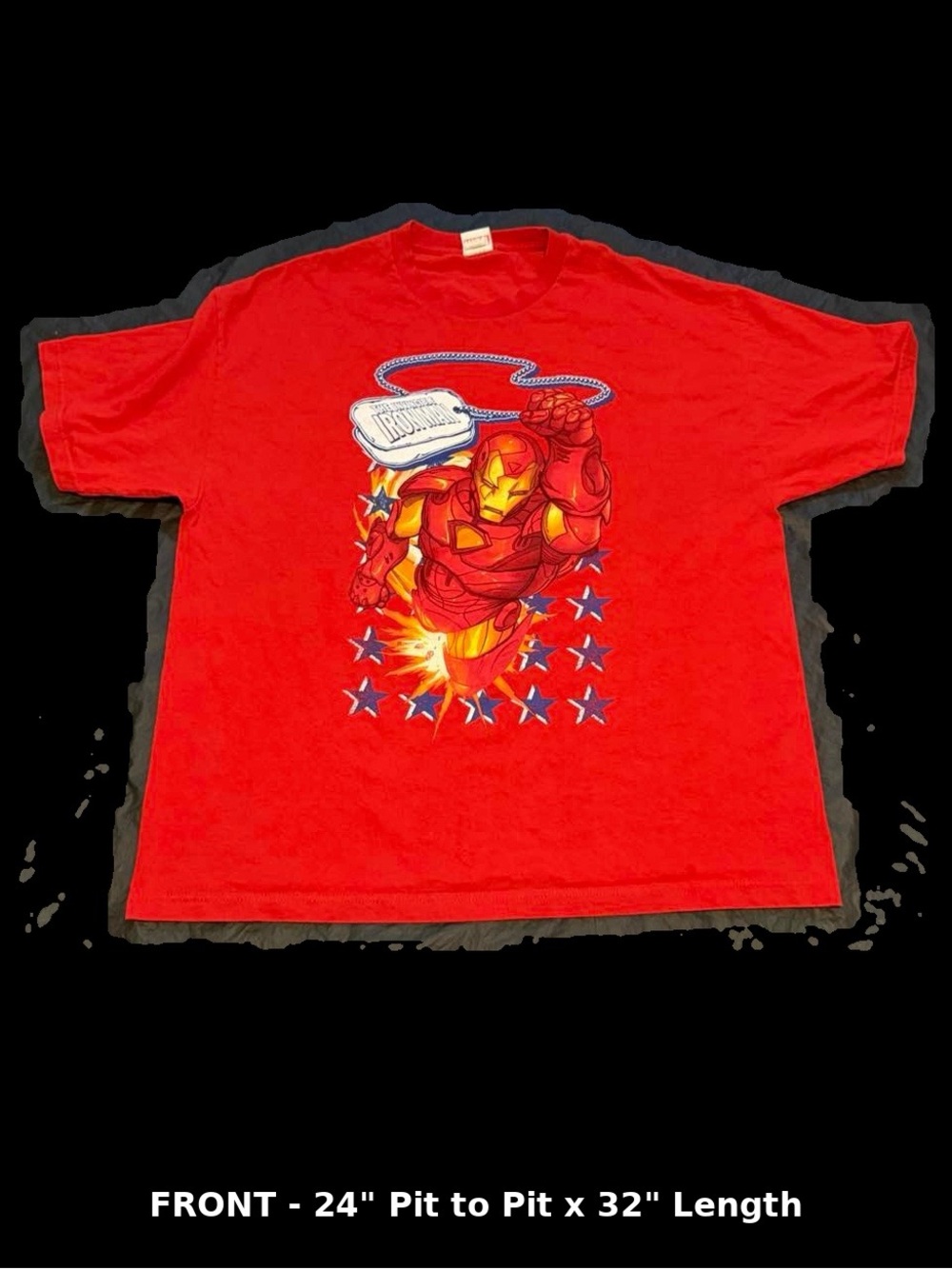 Marvel Iron Man Y2K Red Graphic Tee 2XL Tultex Made in Mexico